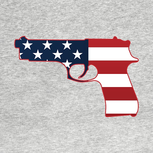 Semi-automatic Stars & Stripes Handgun Silhouette by hobrath